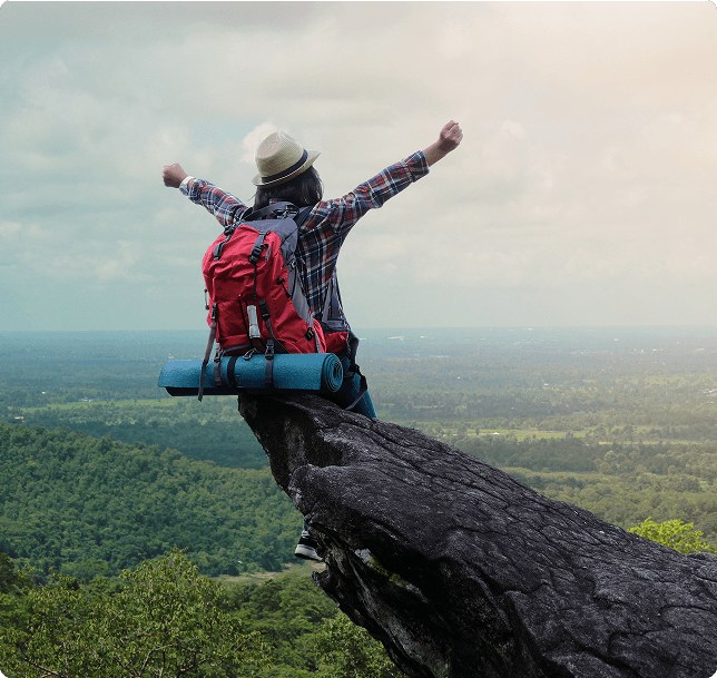 Traveler on mountain